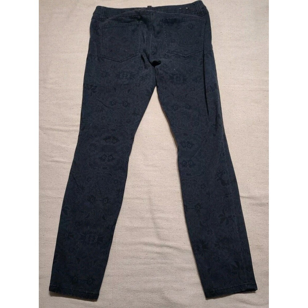 Cabi #3195 curvy skinny jeans size 8 blue paisley Mid Rise Tapered Leg women's T - Picture 9 of 10